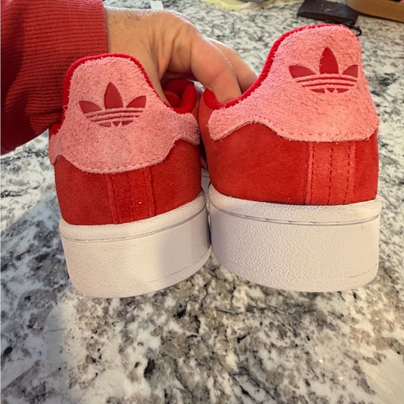 Adidas Campus Red and Pink Suede Sneakers - Picture 4 of 6